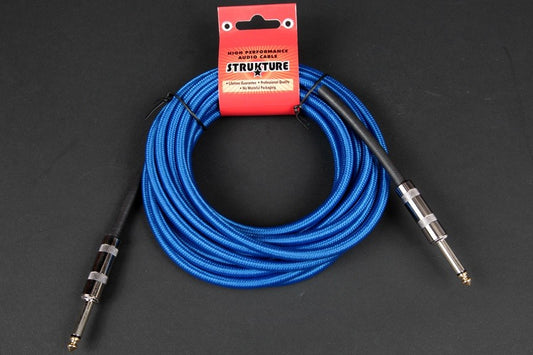 Strukture Sc186 Bl 18.6 Ft Long Woven 1/4 Inch Guitar Bass Instrument Cable Blue